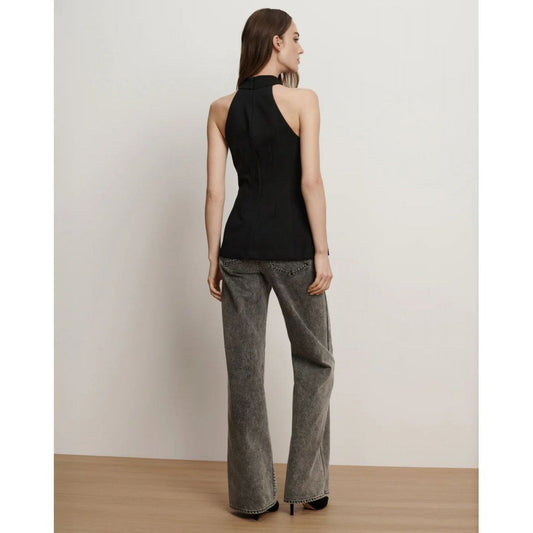 Veronica Beard Johanne Halter Top Black