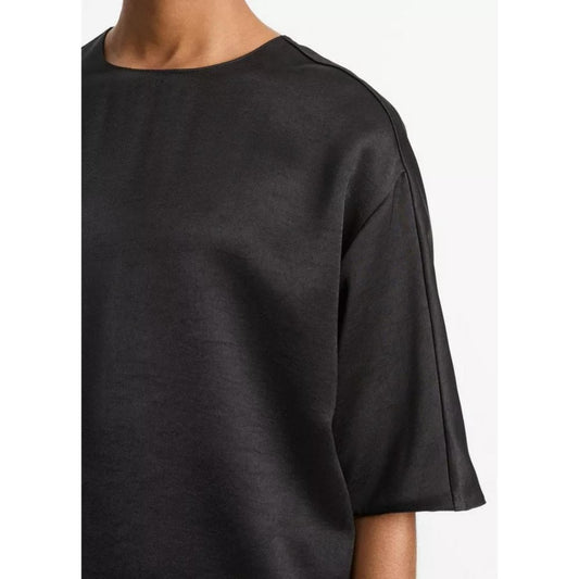 Vince Fluid Satin Blouse Black