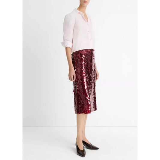 Vince Lucite Paillettes Skirt Ruby Ink
