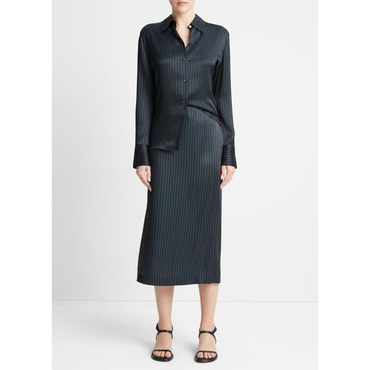 Vince Pinstripe Lean Pencil Skirt
