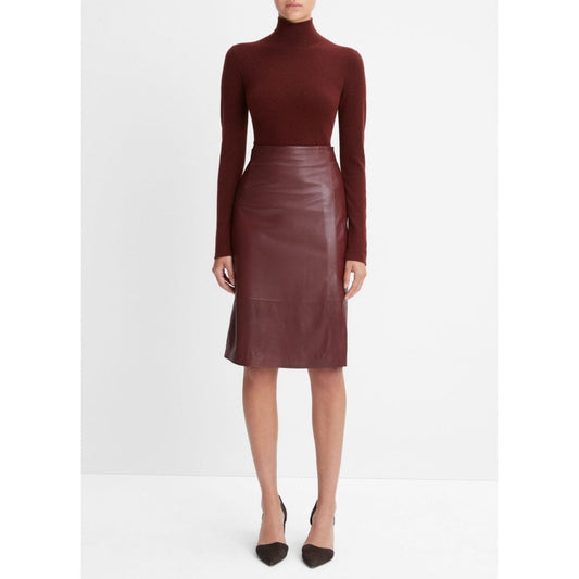 Tailored Leather Skirt Cinnamon Stick