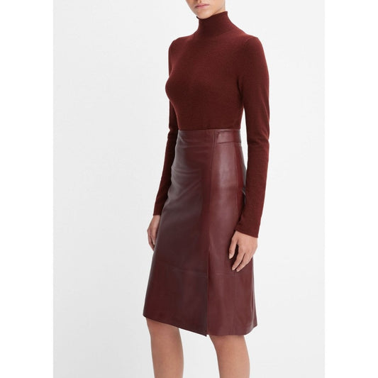 Tailored Leather Skirt Cinnamon Stick